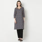 Embroidered V-Neck Long Kurta