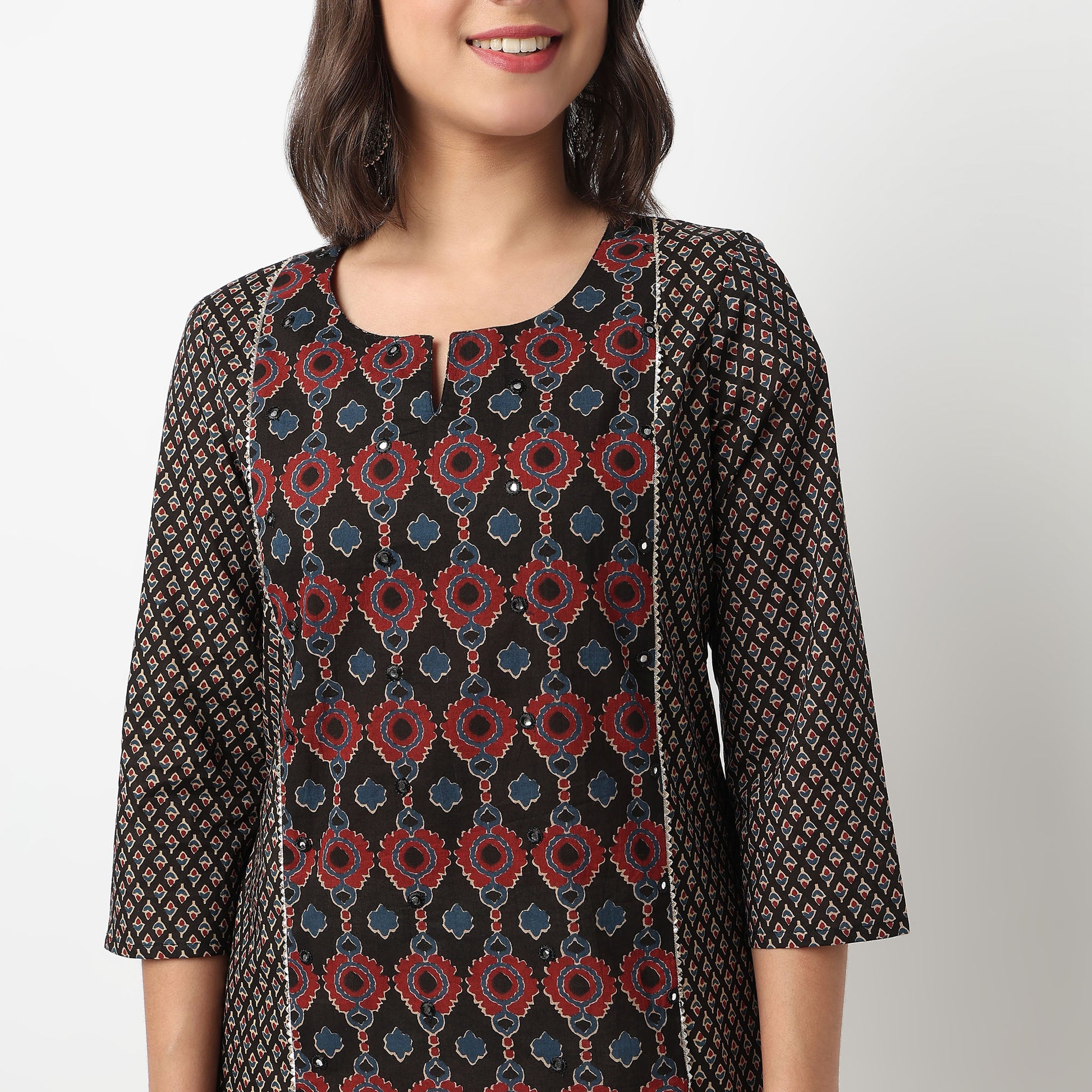 Centre Panel Printed Long Kurta