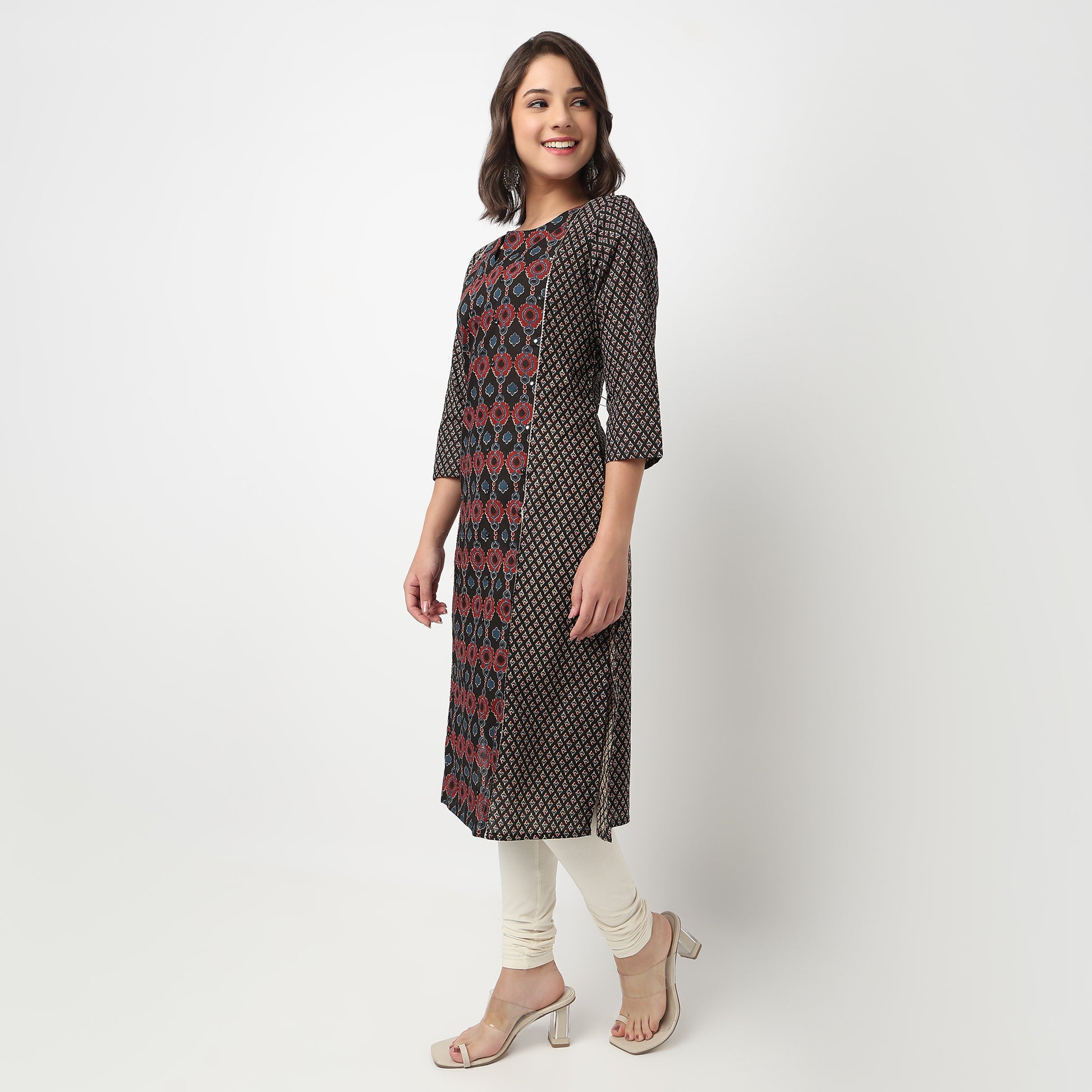 Centre Panel Printed Long Kurta