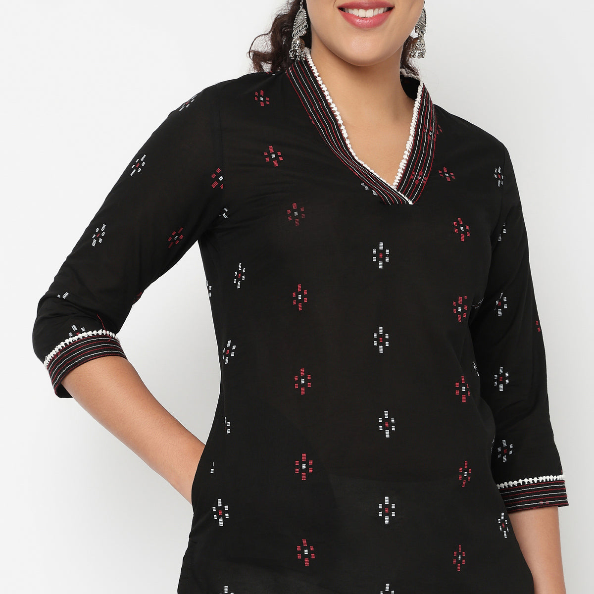 V Neck With Gusset Long Kurta