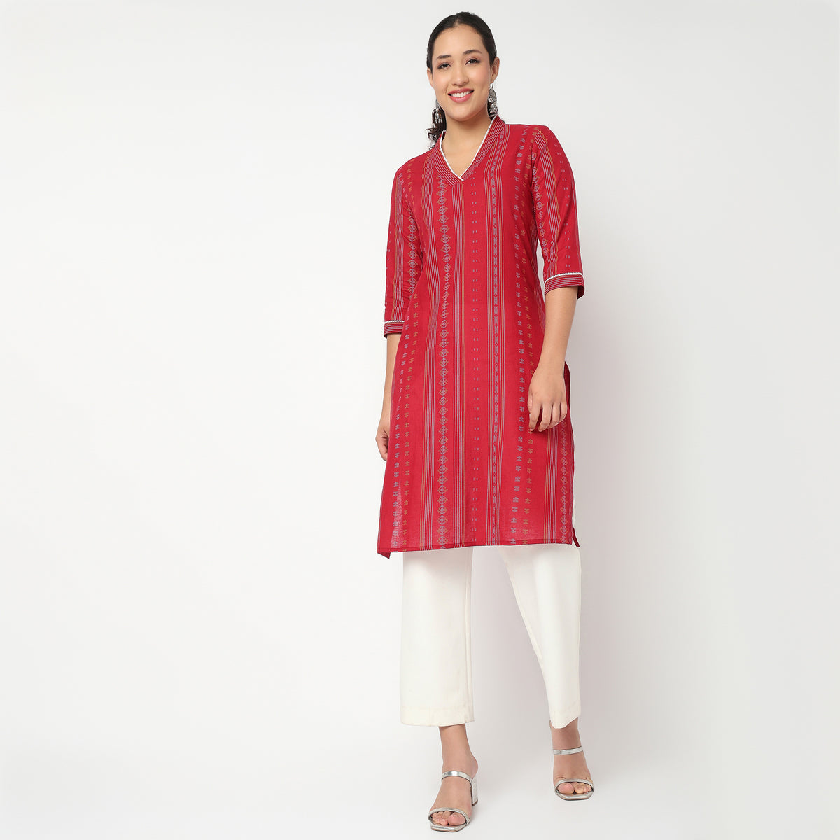 V Neck With Gusset Long Kurta