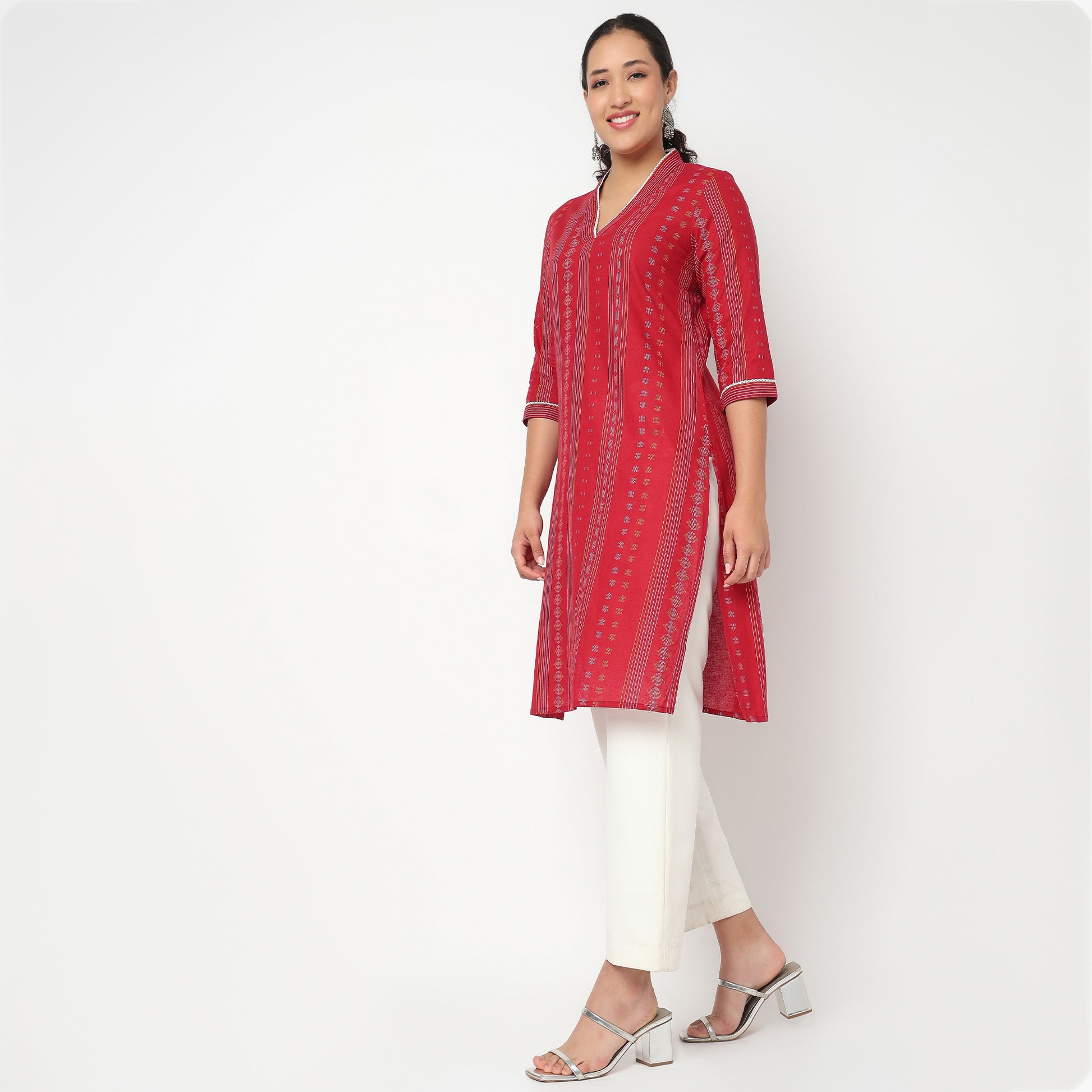 V Neck With Gusset Long Kurta
