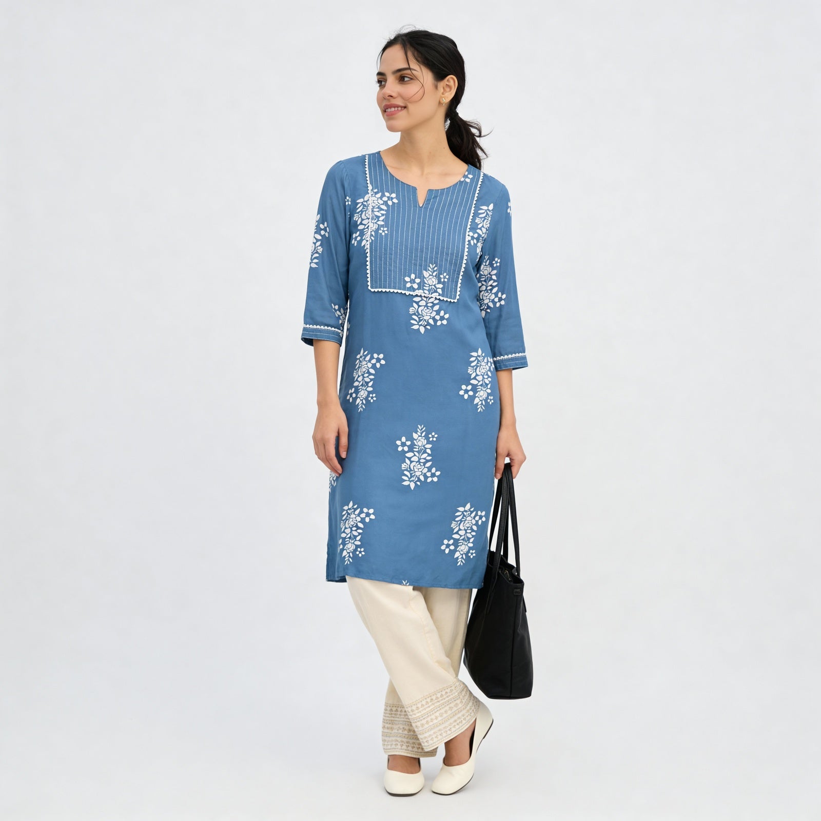 Printed Yoke Long Kurta