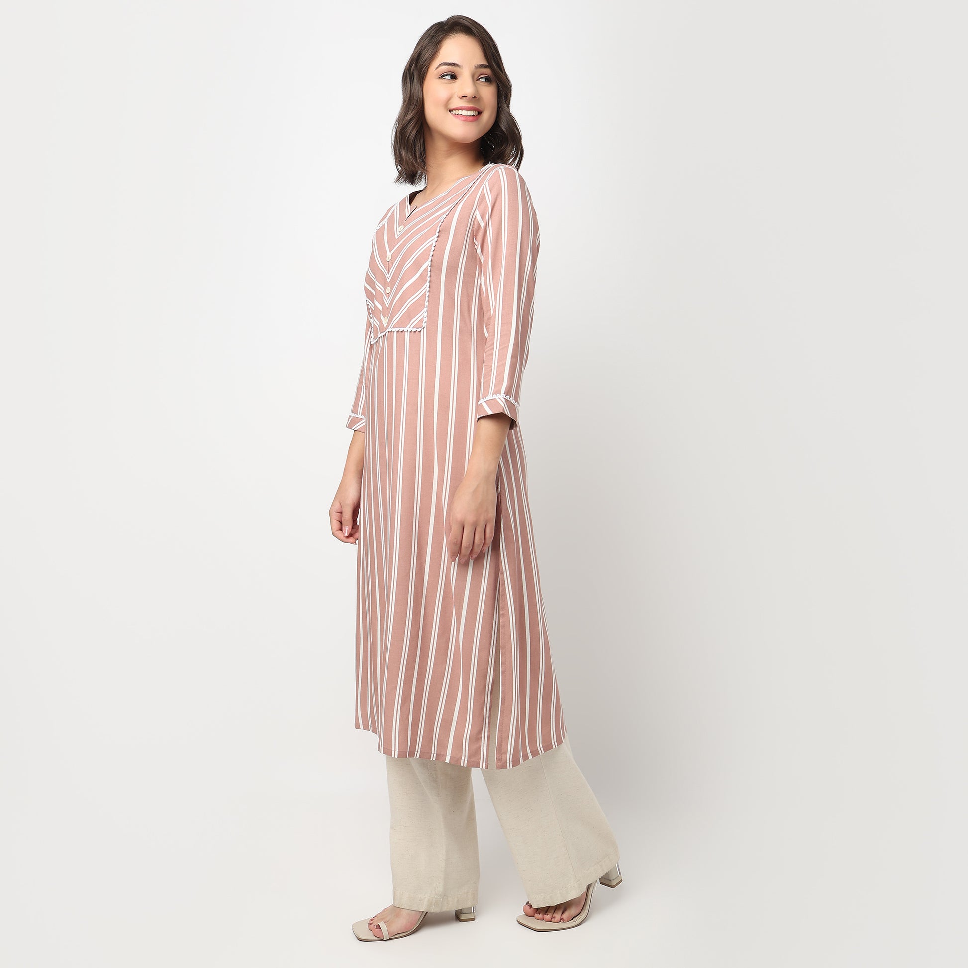 Printed Yoke Long Kurta