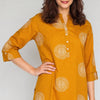 Cotton Printed Three-Fourth Sleeve Kurta