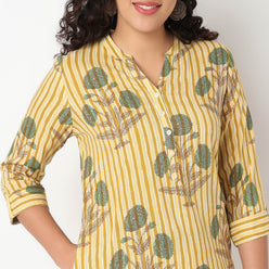 Half Placket Rayon Long Kurta