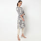 V Neck With Lace Detailing Long Kurta