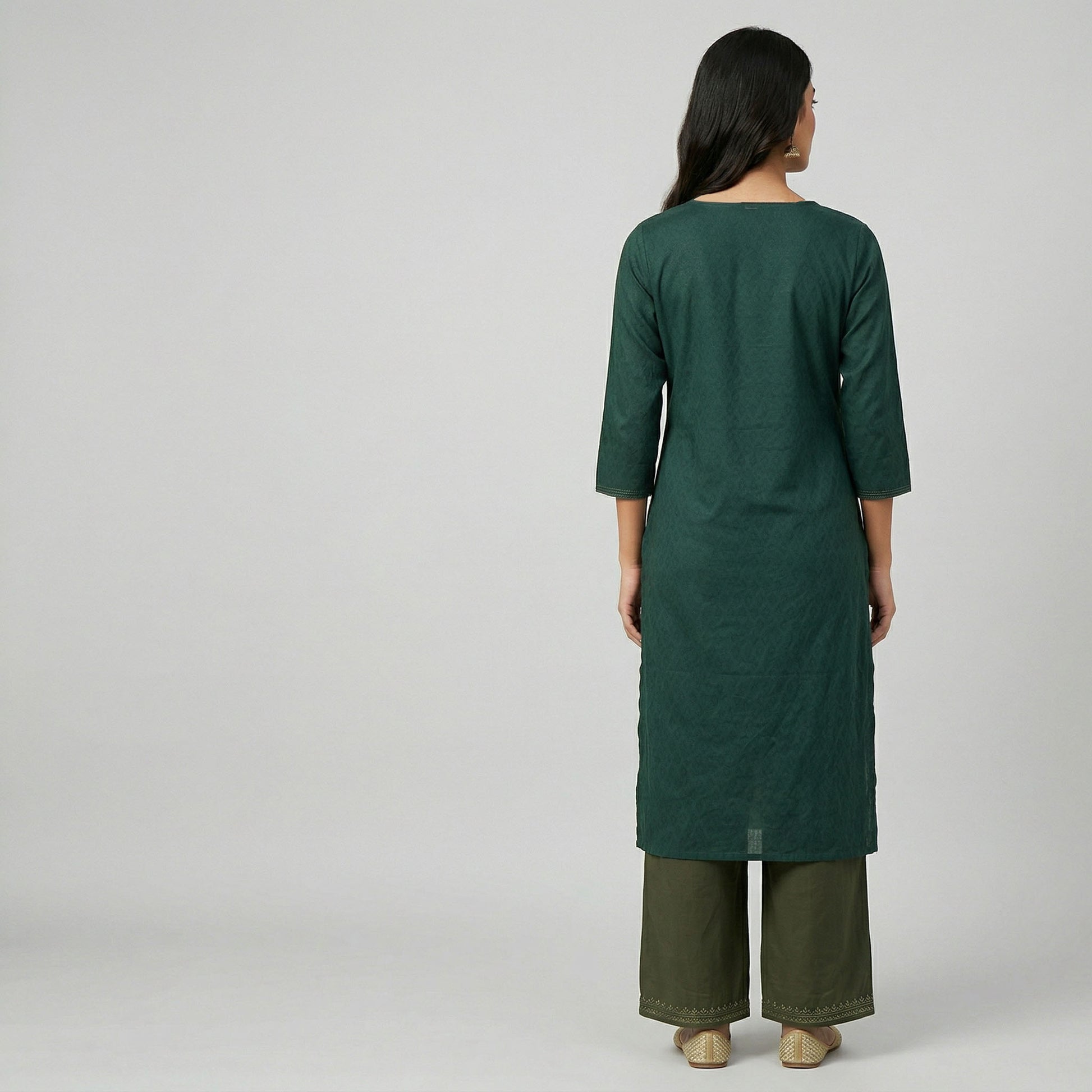 Cotton Embroidered Long Kurta