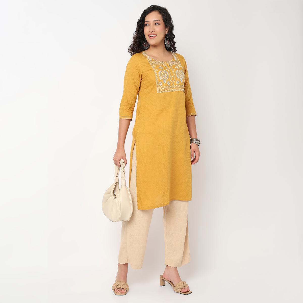 Embroidered Yoke Kurta
