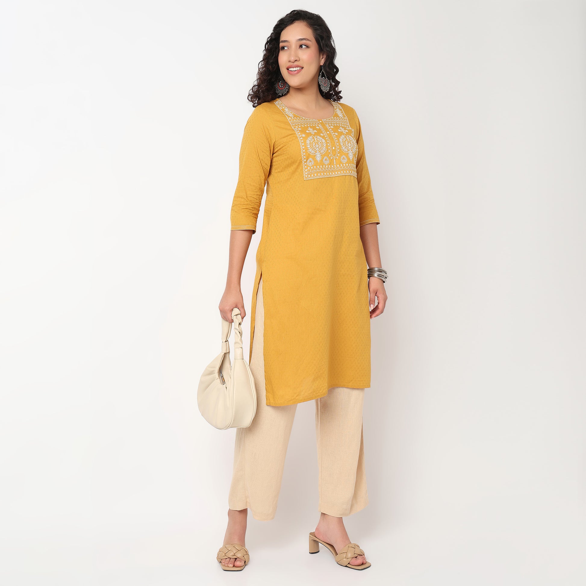 Embroidered Yoke Kurta