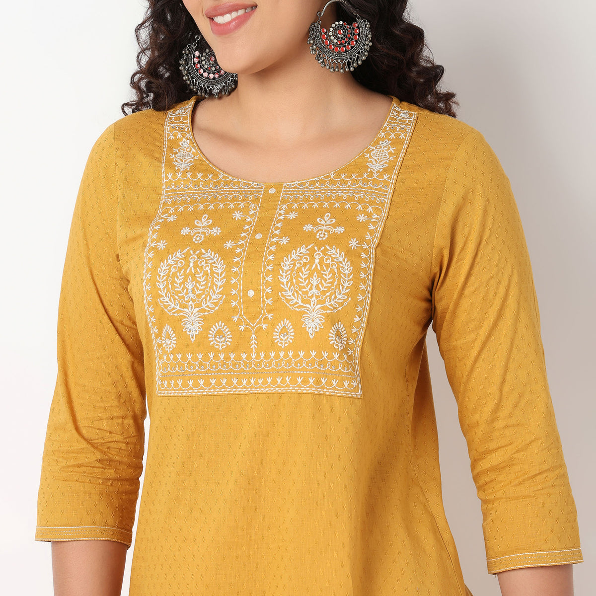 Embroidered Yoke Kurta