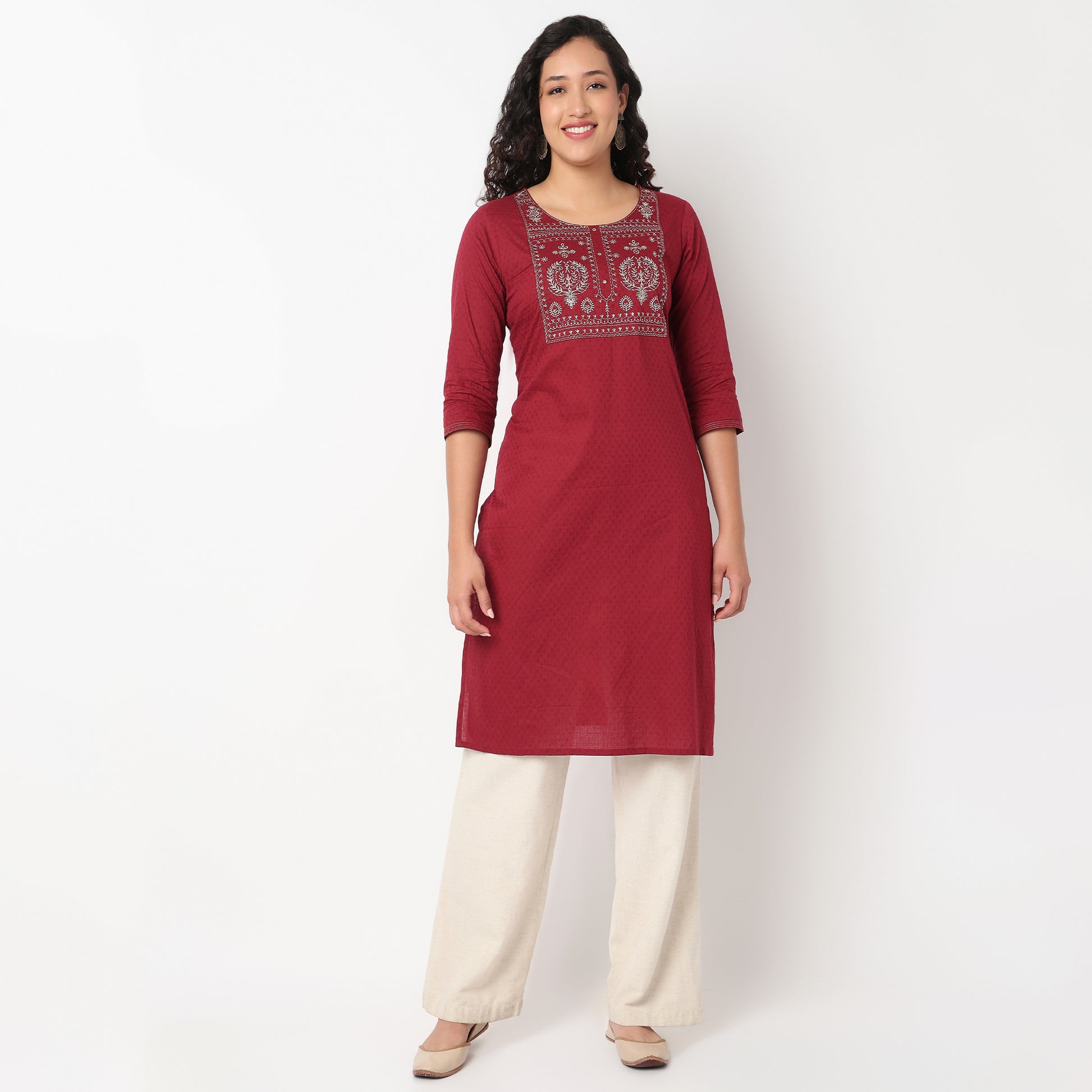 Embroidered Yoke Kurta
