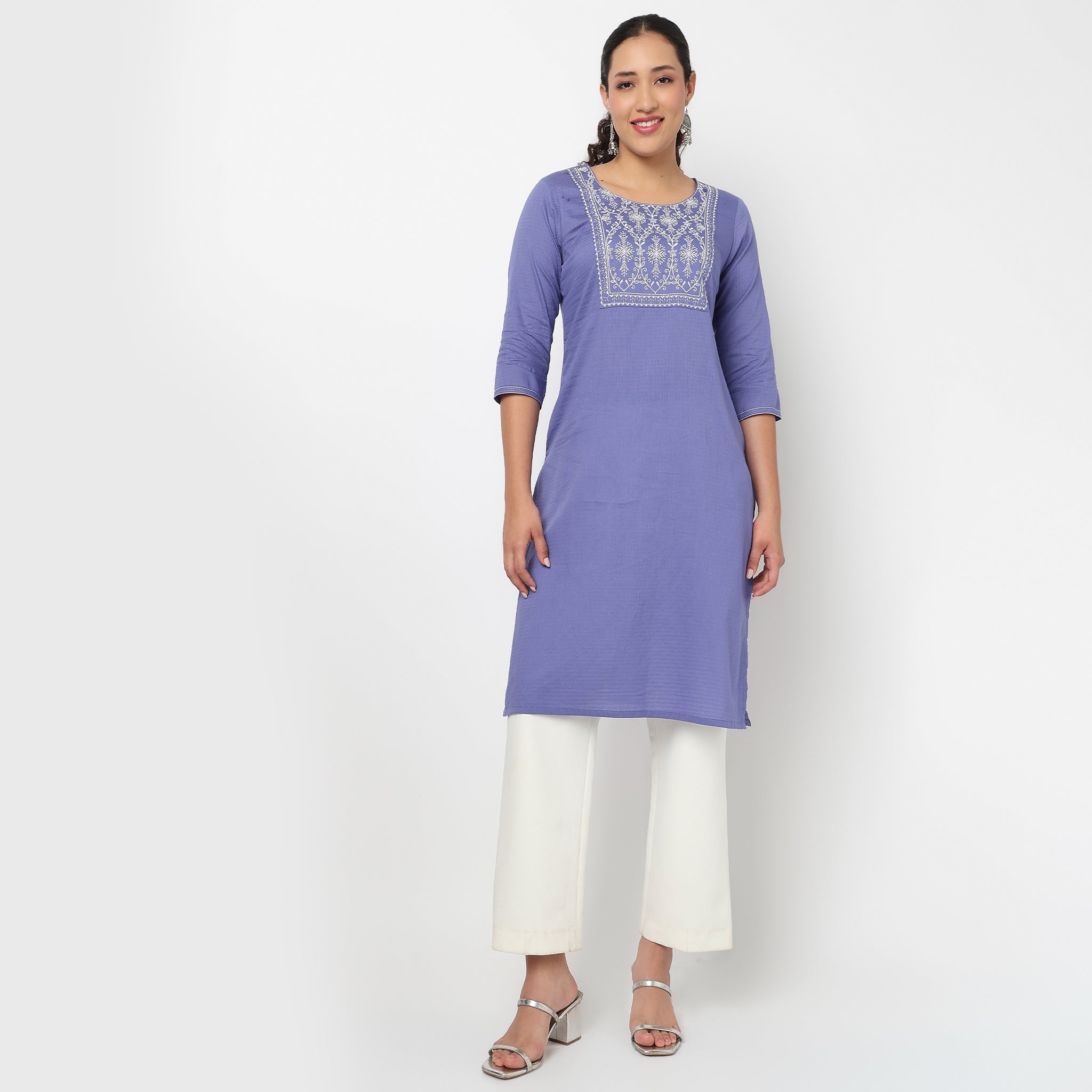 Embroidered Yoke Kurta