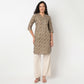 Half Placket Printed Kurta