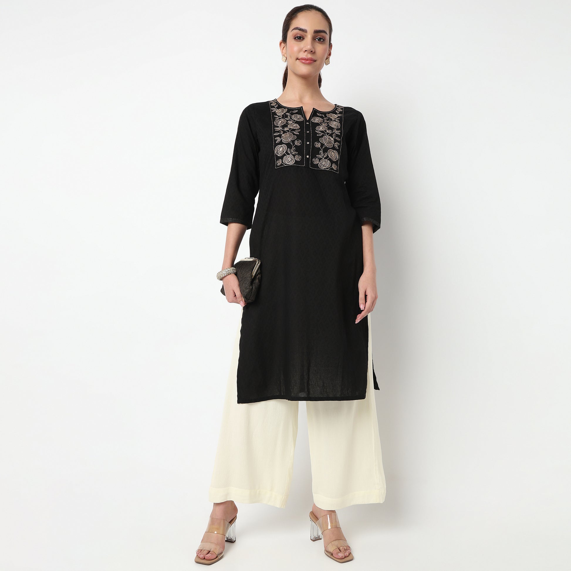 Embroidered Yoke Kurta
