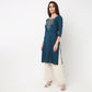 Embroidered Yoke Long Kurta 