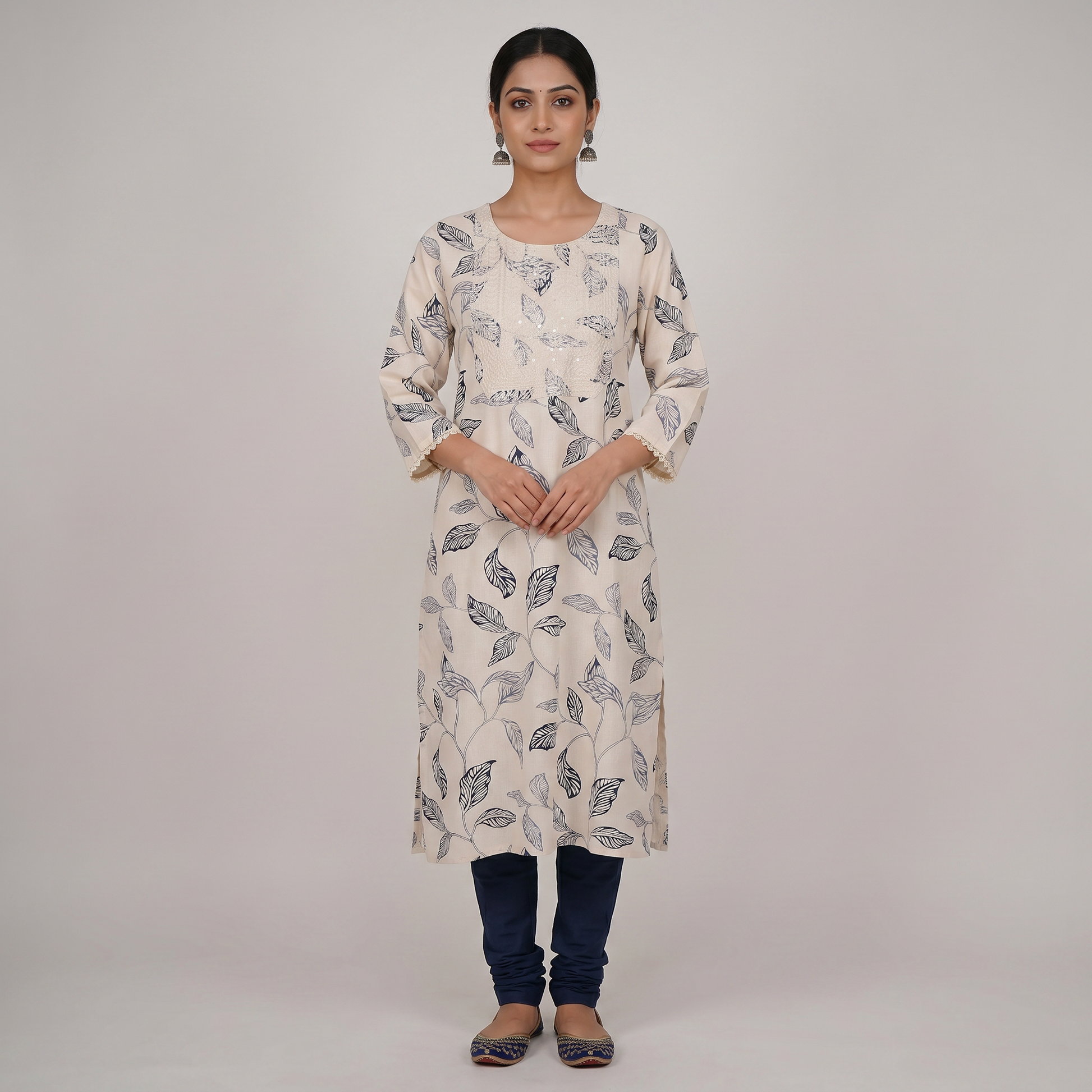 Cotton Printed Straight Kurta