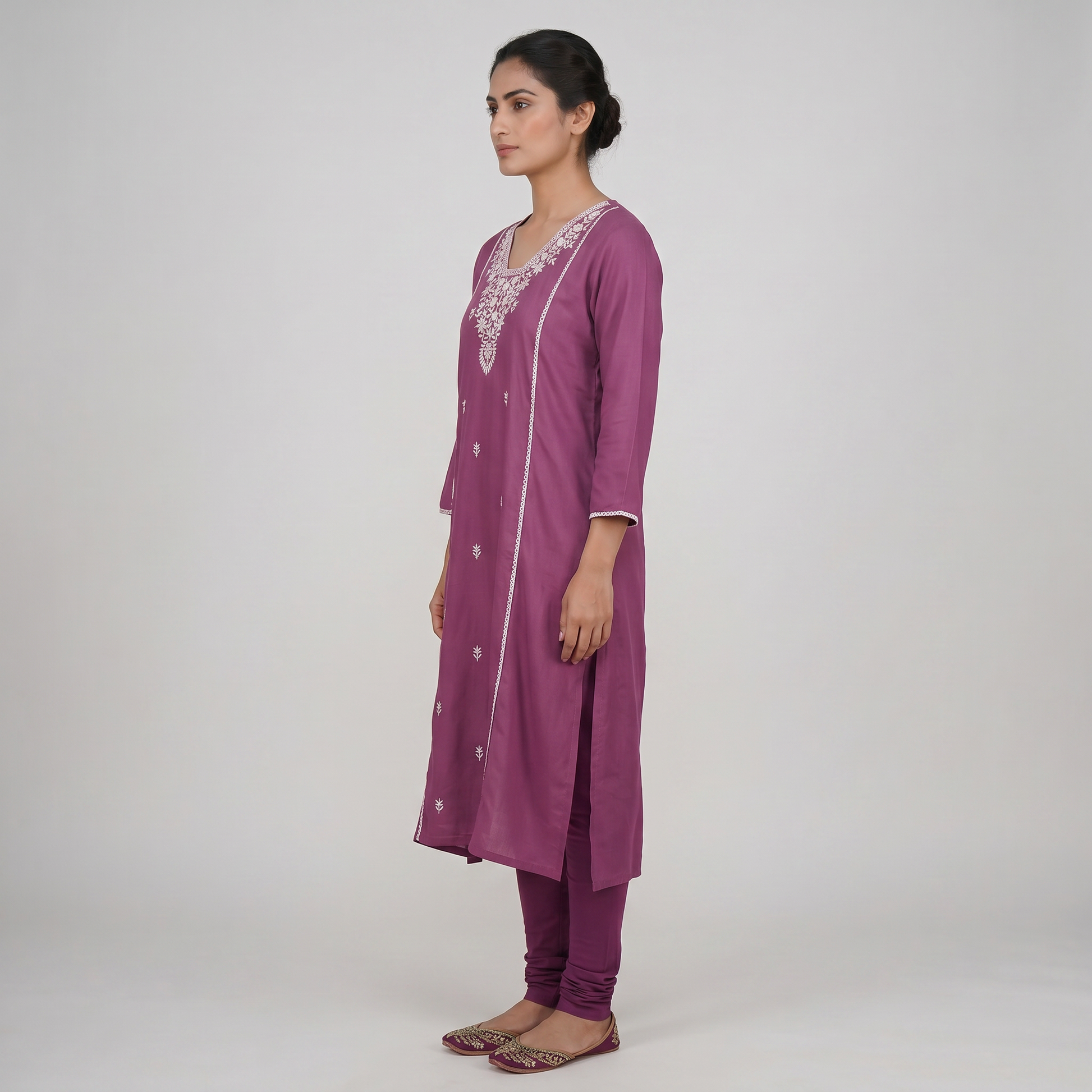 Centre Panel Embroidered Long Kurta