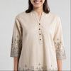 Printed V-Neck Straight Short Kurta