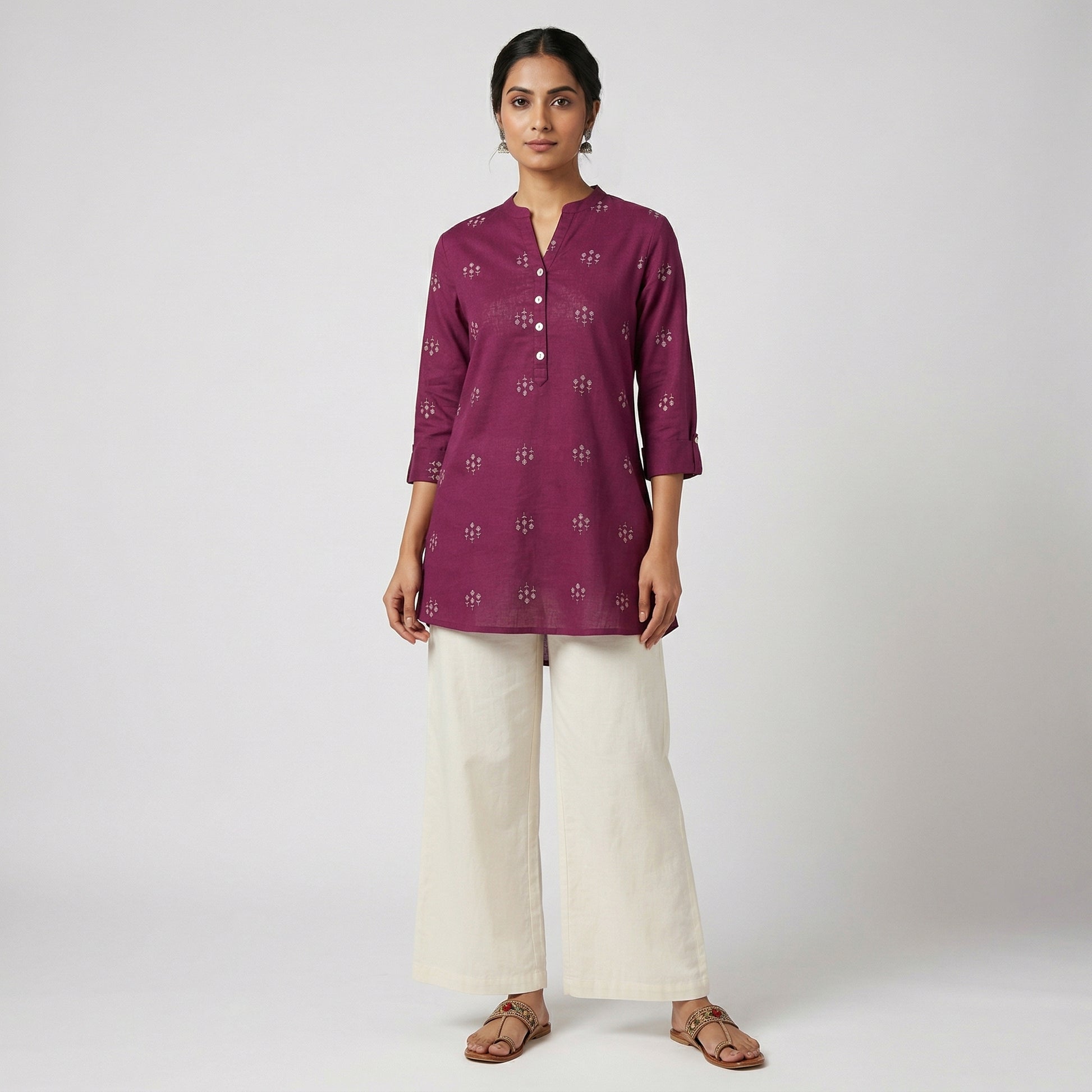 Printed Straight Short Kurta