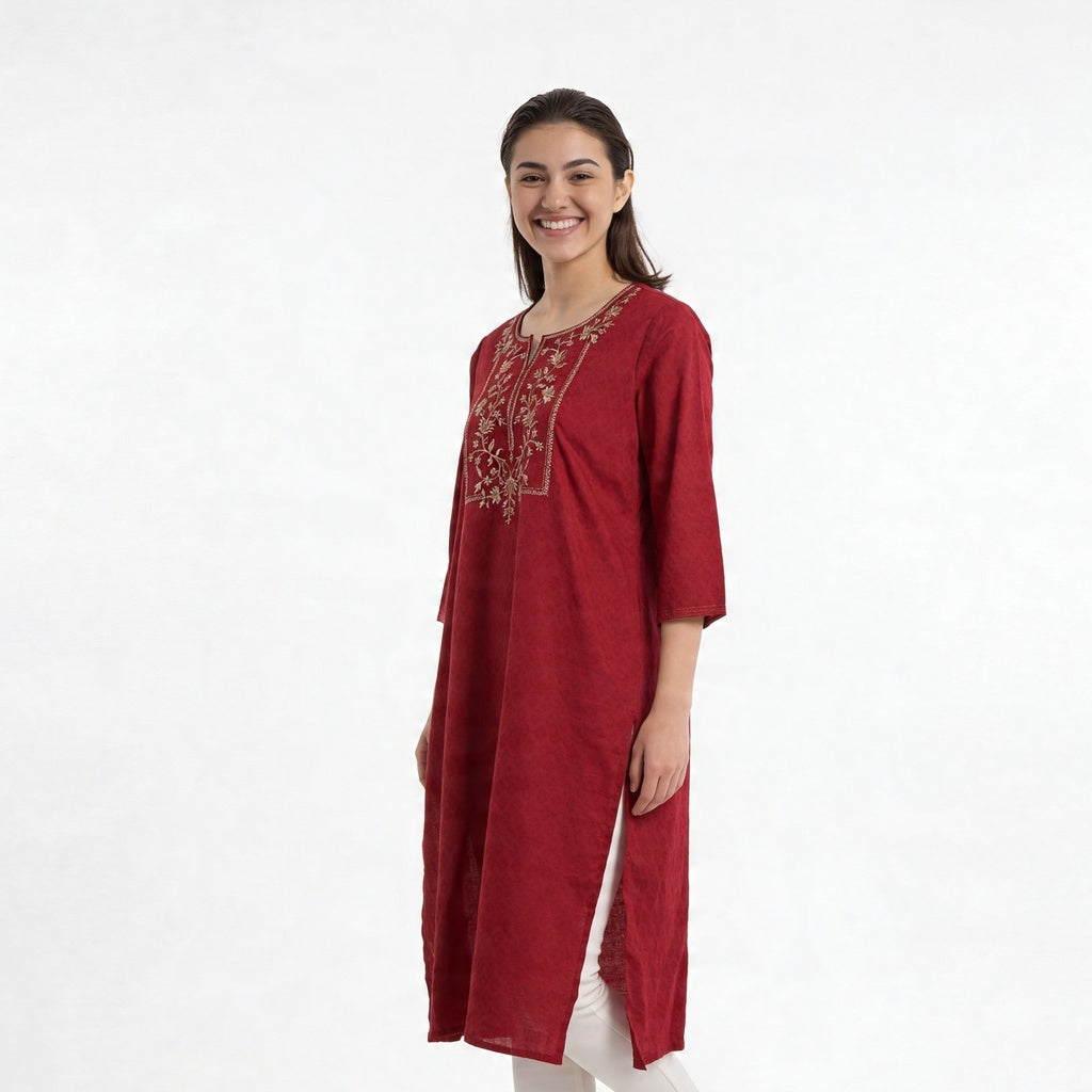 Cotton Embroidered Kurta