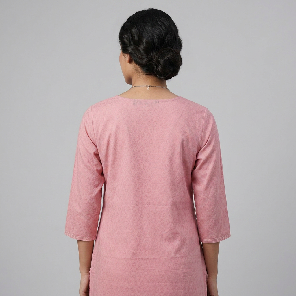 Cotton Embroidered Straight Kurta