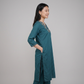 Cotton Embroidered V-Neck Kurta