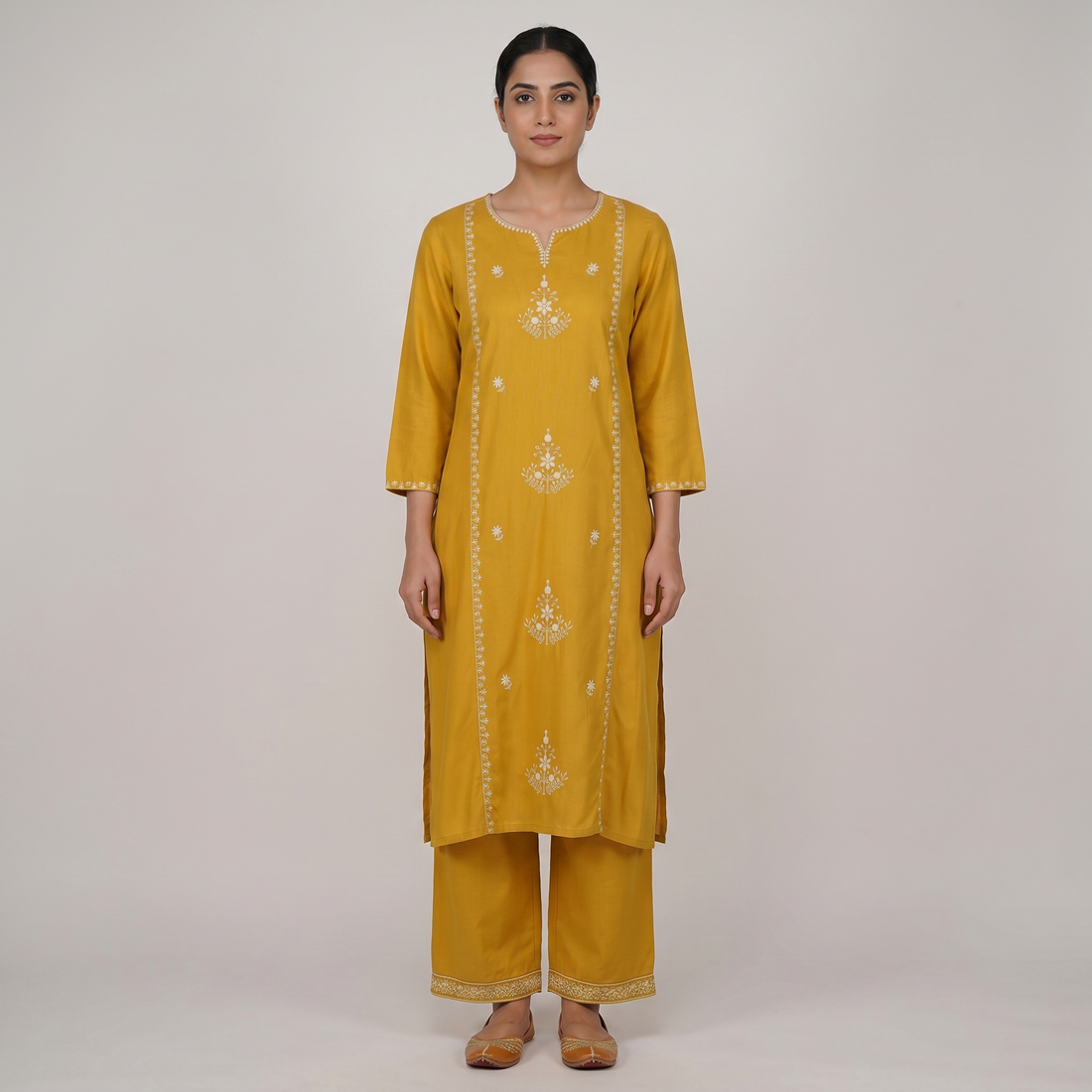 Centre Panel Embroidered Long Kurta