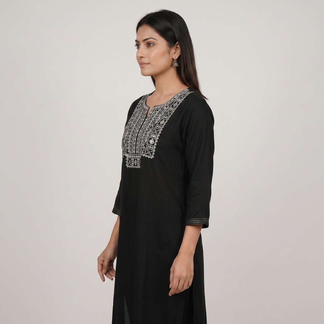 Embroidered Straight Long Kurta