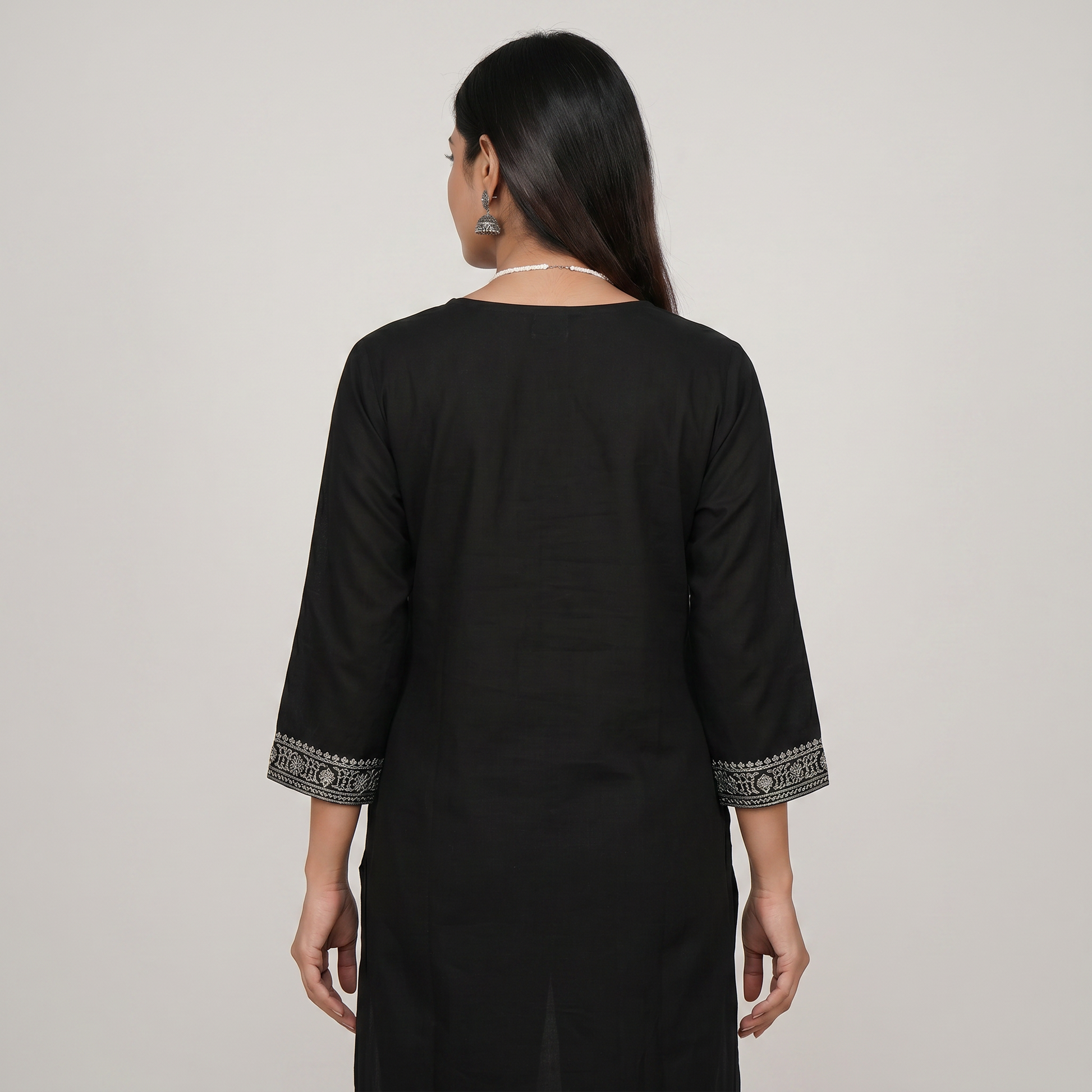Embroidered Straight Long Kurta