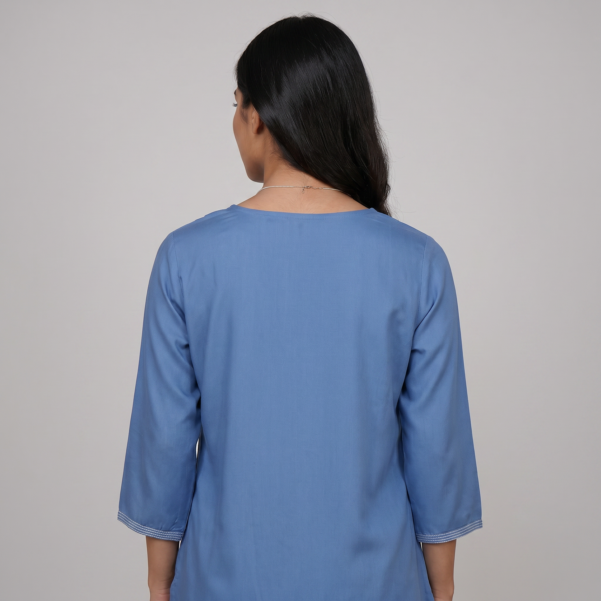Embroidered Straight Short Kurta