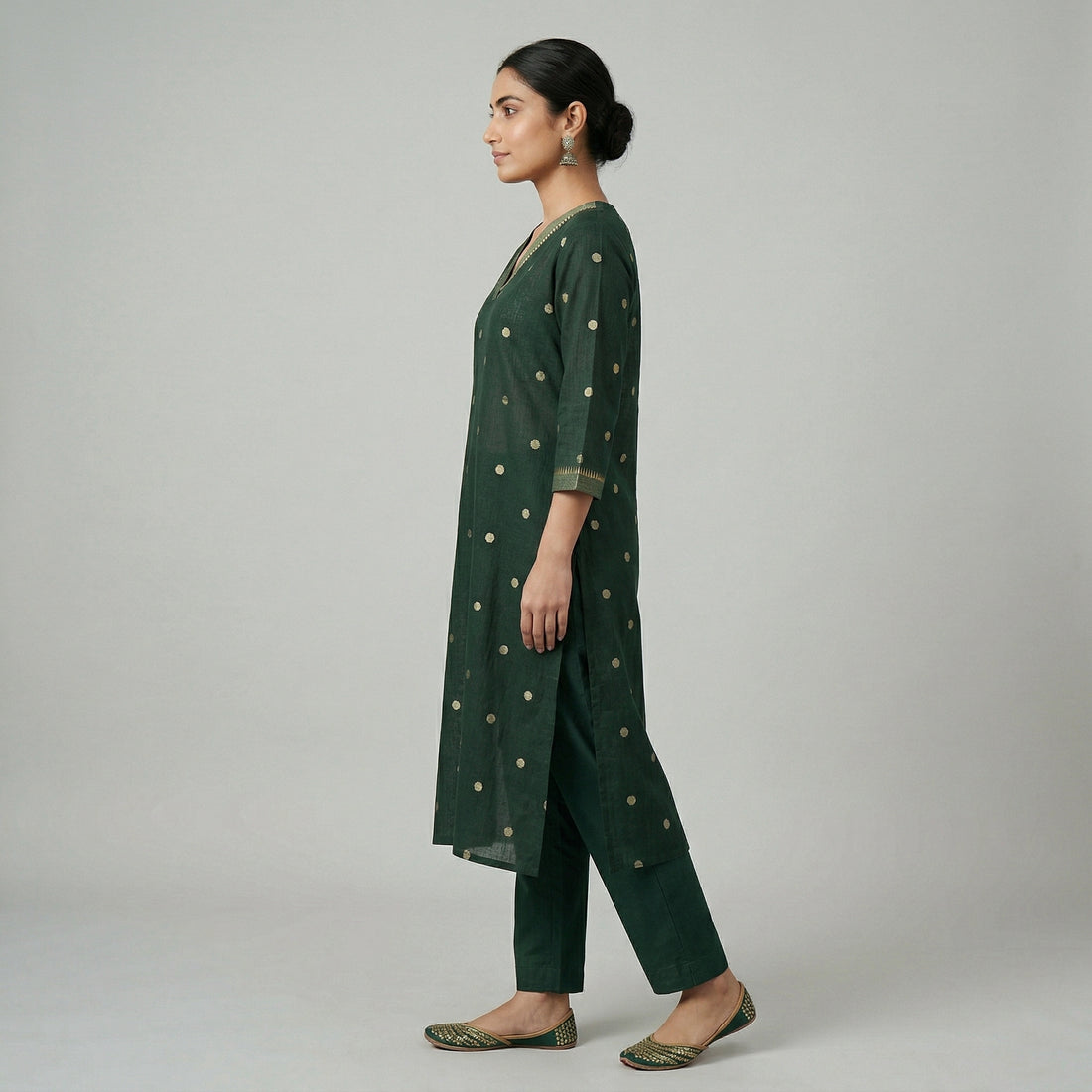 Cotton V-Neck Straight Kurta