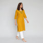 Cotton Jacquard Three-Fourth Sleeve Kurta