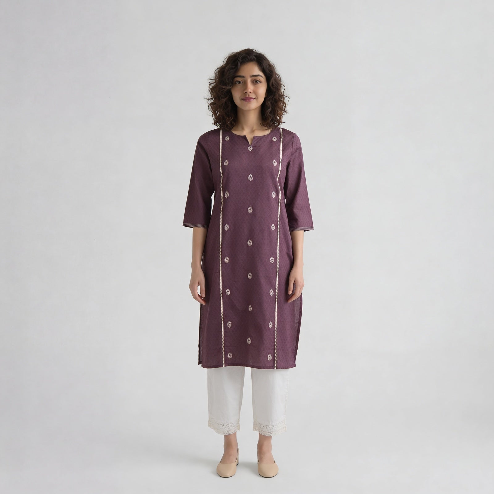 Centre Panel Embroidered Kurta