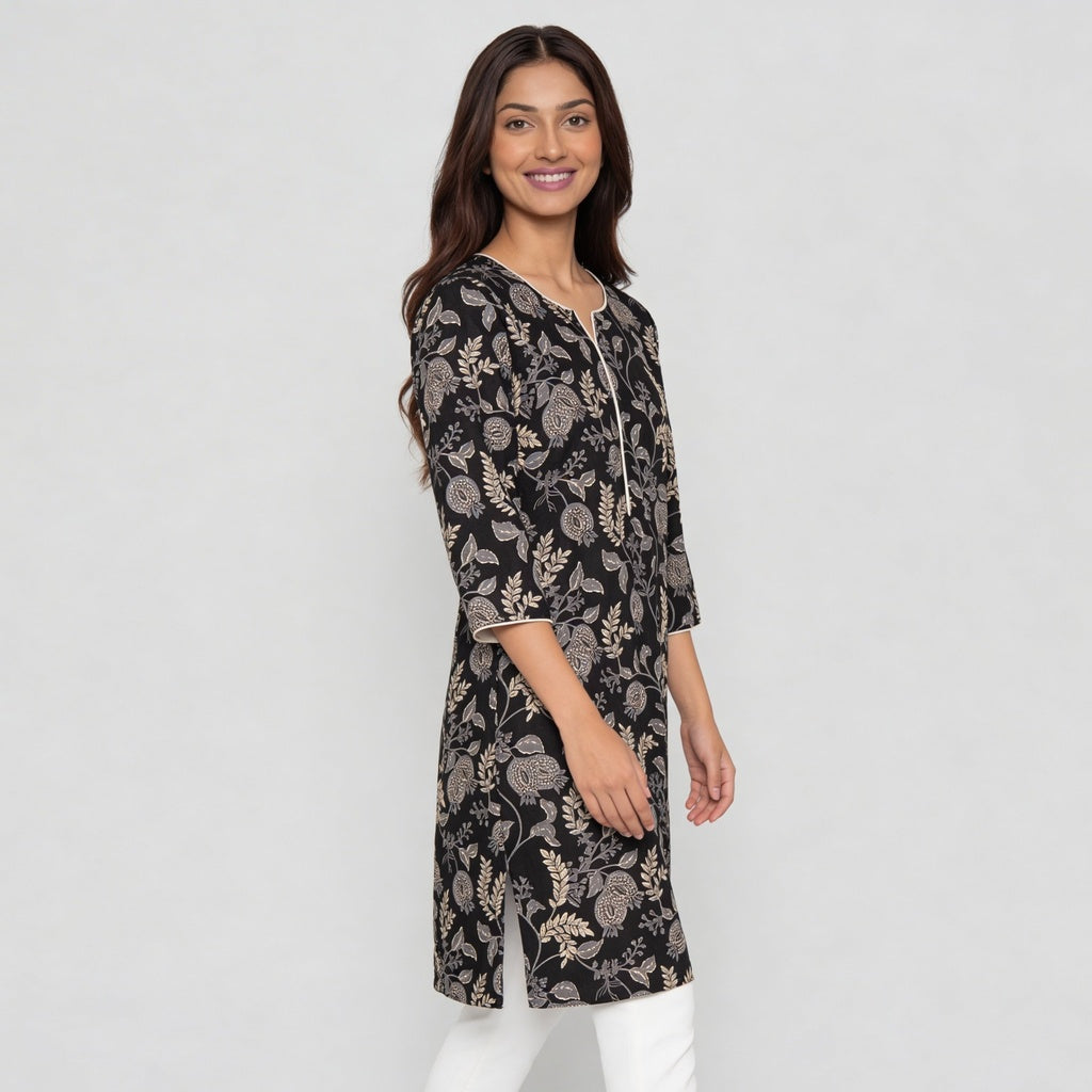 Cotton Printed Straight Kurta