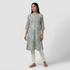 Printed V-Neck Long Kurta