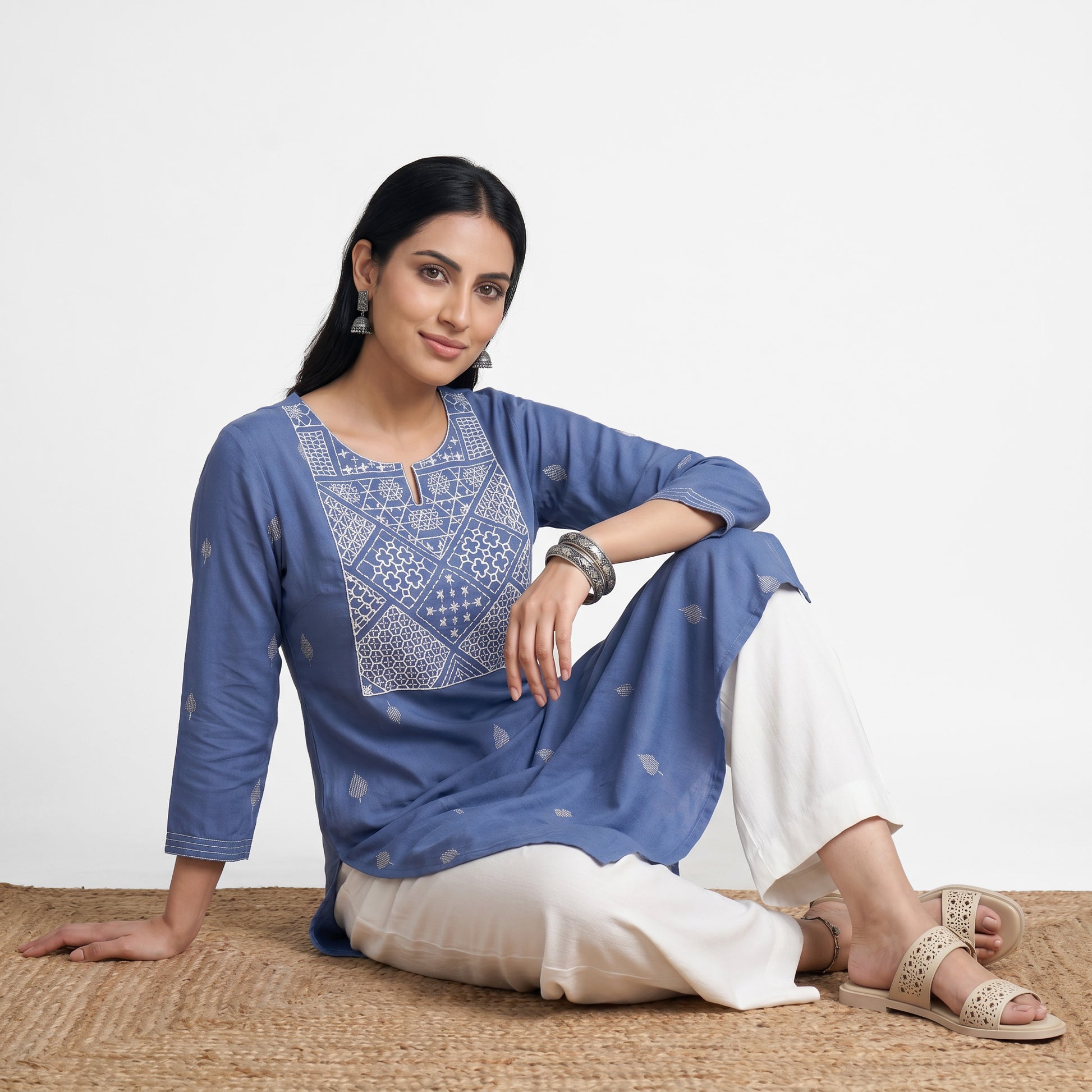 Embroidered Yoke Kurta
