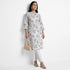 Printed Half Placket Long Kurta
