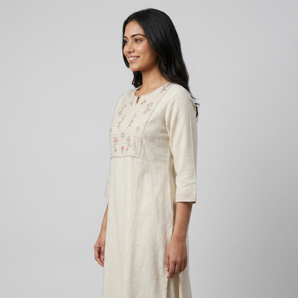 Embroidered Yoke Kurta