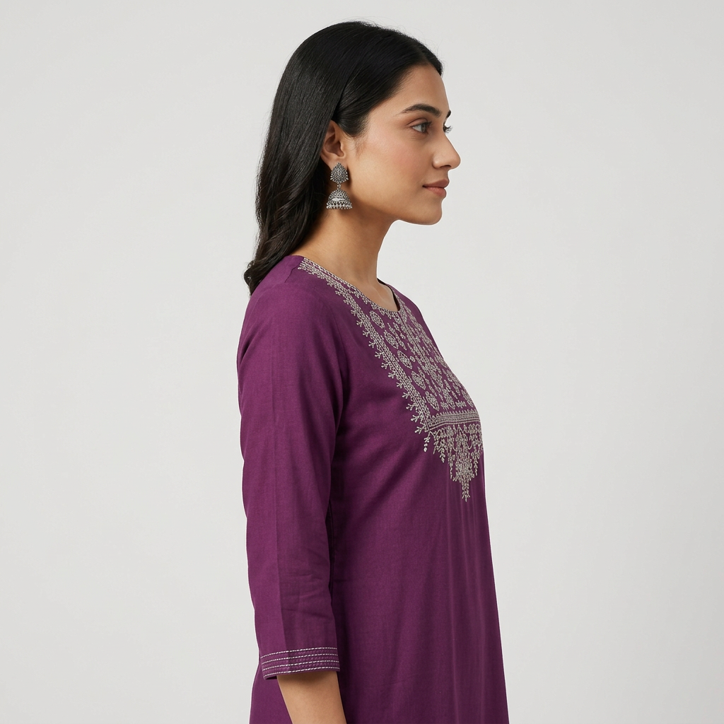 Embroidered Yoke Kurta