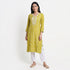 Embroidered V-Neck Centre Panel Kurta