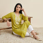 Embroidered V-Neck Centre Panel Kurta