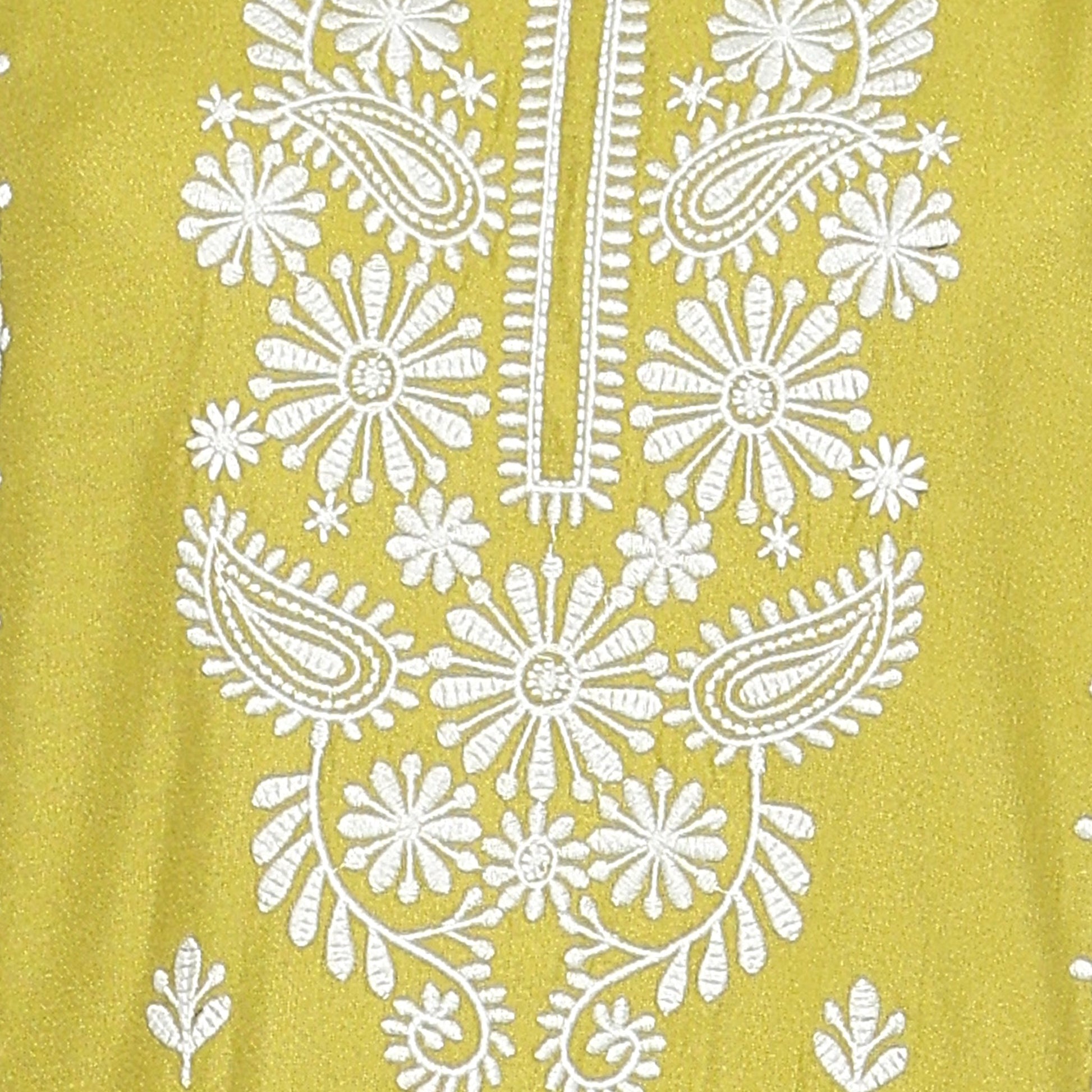 Embroidered V-Neck Centre Panel Kurta
