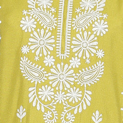 Embroidered V-Neck Centre Panel Kurta