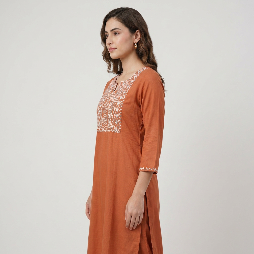 Embroidered Straight Kurta