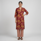 Cotton Printed V-Neck Long Kurta