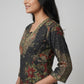 Printed V-Neck With Gusset Long Kurta