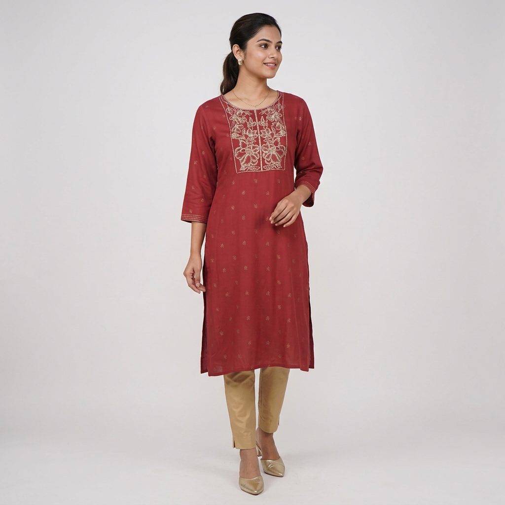 Embroidered Long Kurta