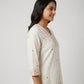 Printed V-Neck With Gusset Long Kurta