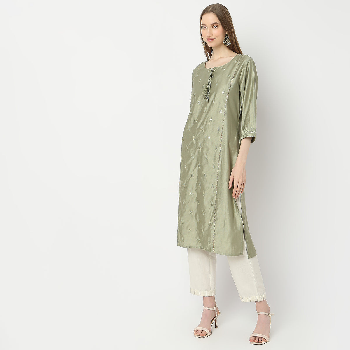 Regular Fit Embellished Kurta